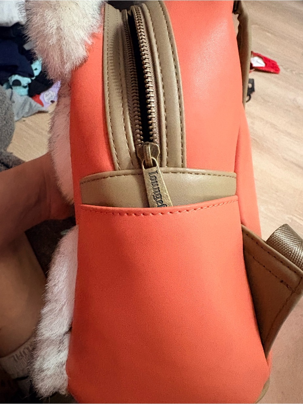 Loungefly Ewok Plush Mini Backpack in Orange, Cream and Teal - Picture 7 of 7